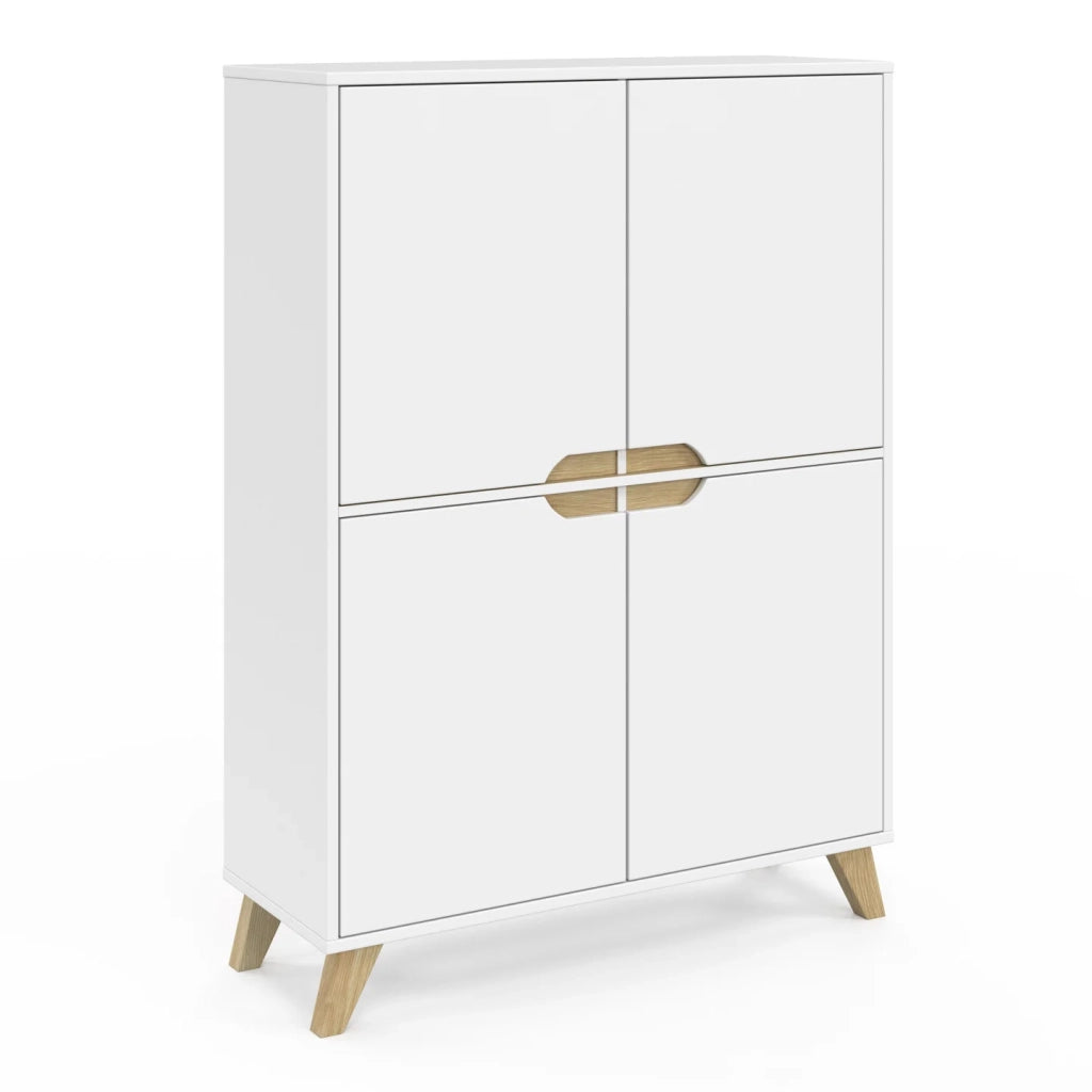 IDMarket - Contenitore scandinavo bianco a 4 ante TROMSO