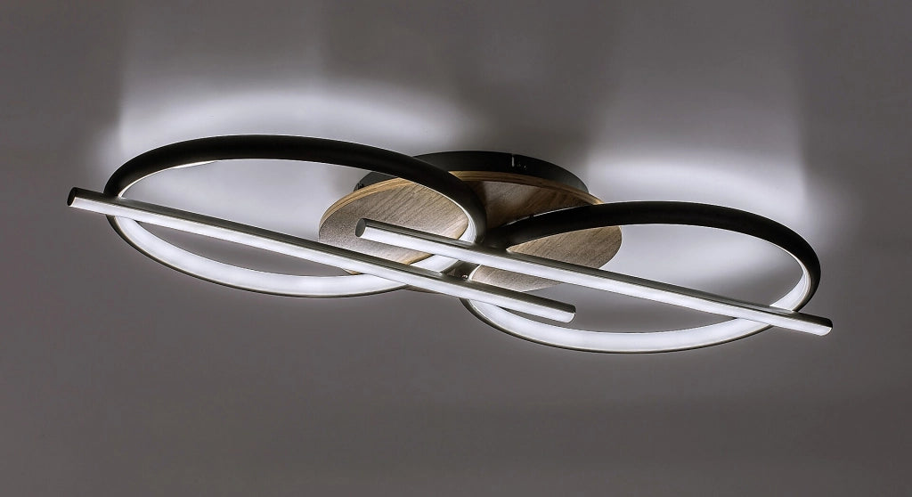 Plafoniera LED Rabalux Arash legno/nera 40W 2200lm CCT