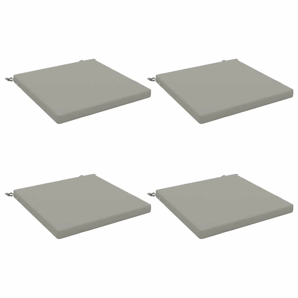 Cuscini per Sedia in 4 Pezzi SOEST 4 pz 100% Poliestere Grigio 944856