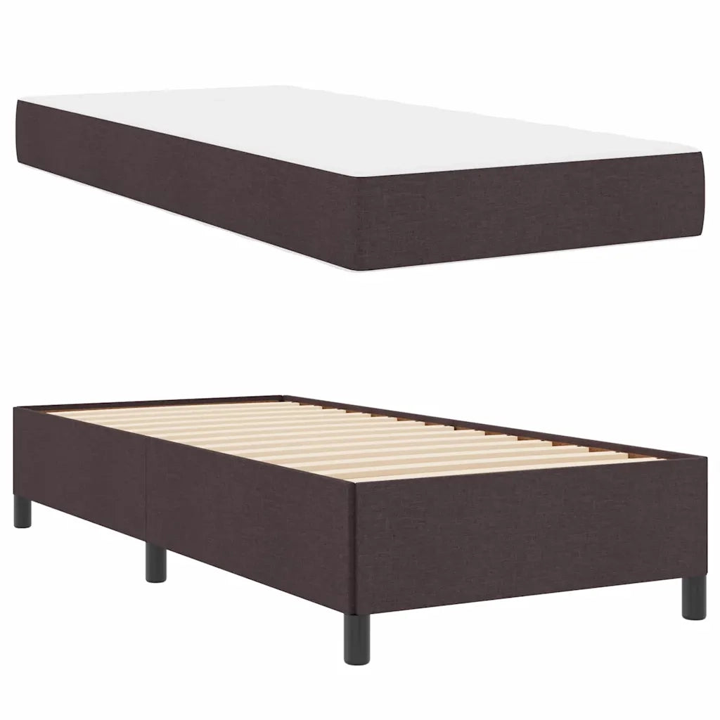 Letto a molle Marrone Scuro 100 x 200 cm Tessuto 3398839