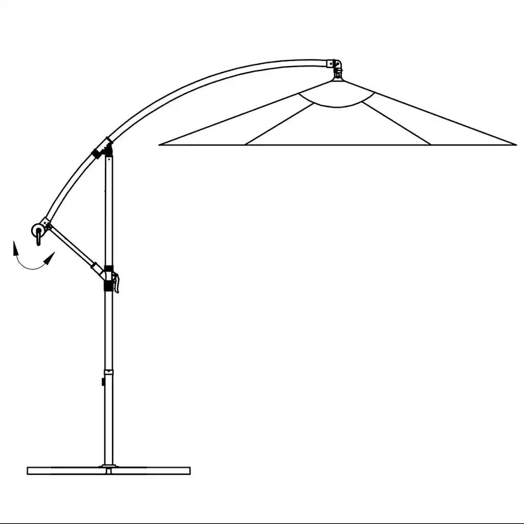 Ombrello | Parasolne a Sbalzo da Giardino 3 m Bianco Sabbia
