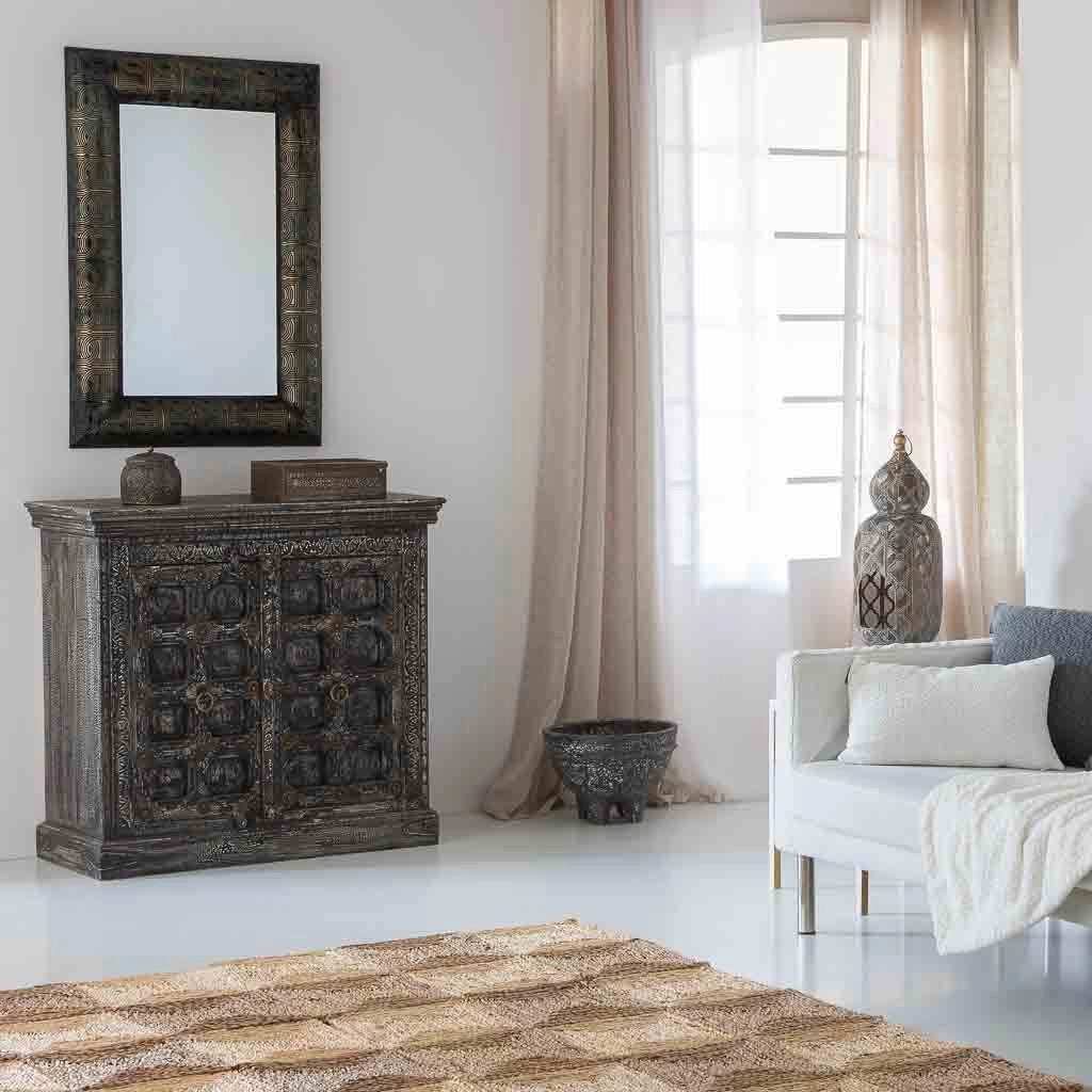 Centrotavola in cartapesta grigia 36x36x25