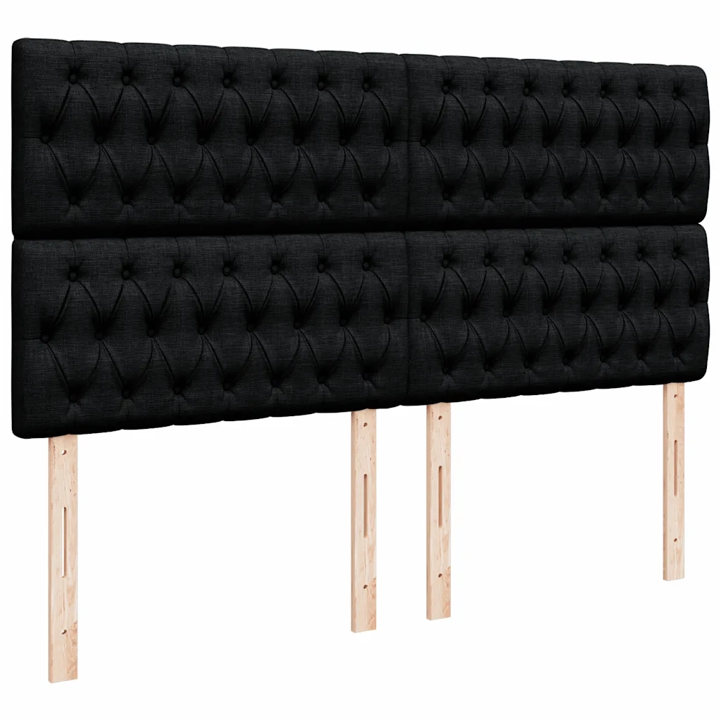 Struttura Letto Pouf con Materasso Nero 180x200 cm in Tessuto 3313260