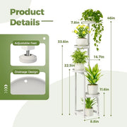Stand per fiori con 4 livelli - bianco - metallo - decorativo