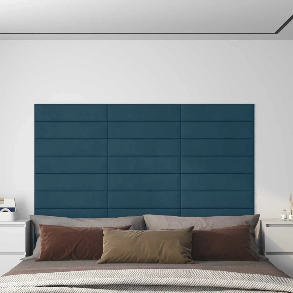 Testiera | Testata da Parete 12 pcs Blu Velluto