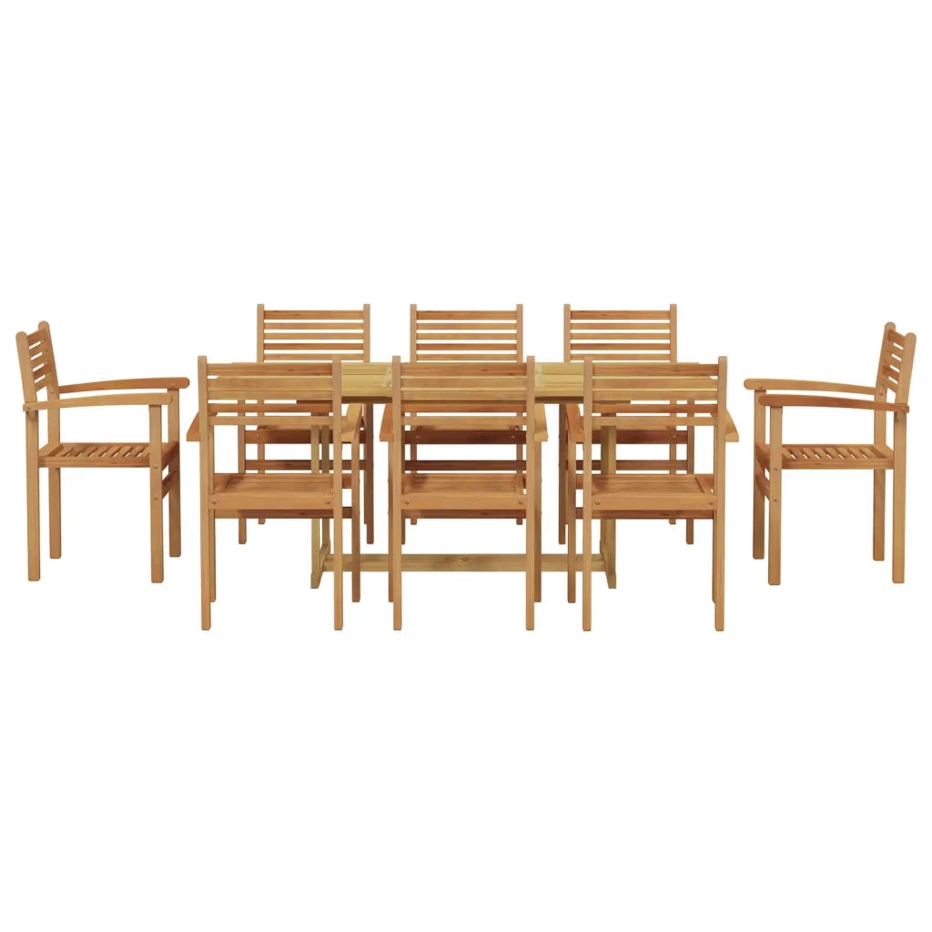 Set da Pranzo per Giardino 9 pcs Marrone Legno di teak solido 3375779