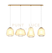 SOSPENSIONE OTTONE SAT. 4 LUCI RETTANGOLARE VETRI ALPHA + 2X BETA + GAMMA AMBRA 1176OS-S4 R ABG-AM