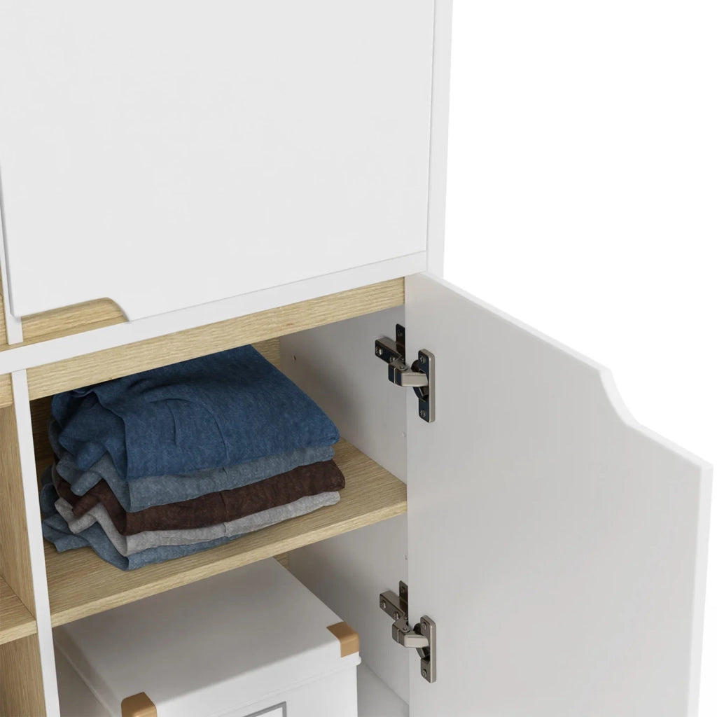 IDMarket - Contenitore scandinavo bianco a 4 ante TROMSO