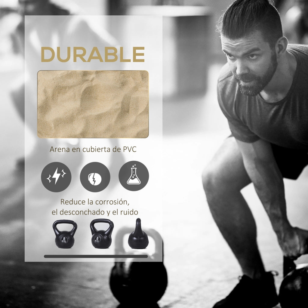 Kettlebell 8 kg ¨C zephmum ¨C Nero 22x17x24 cm