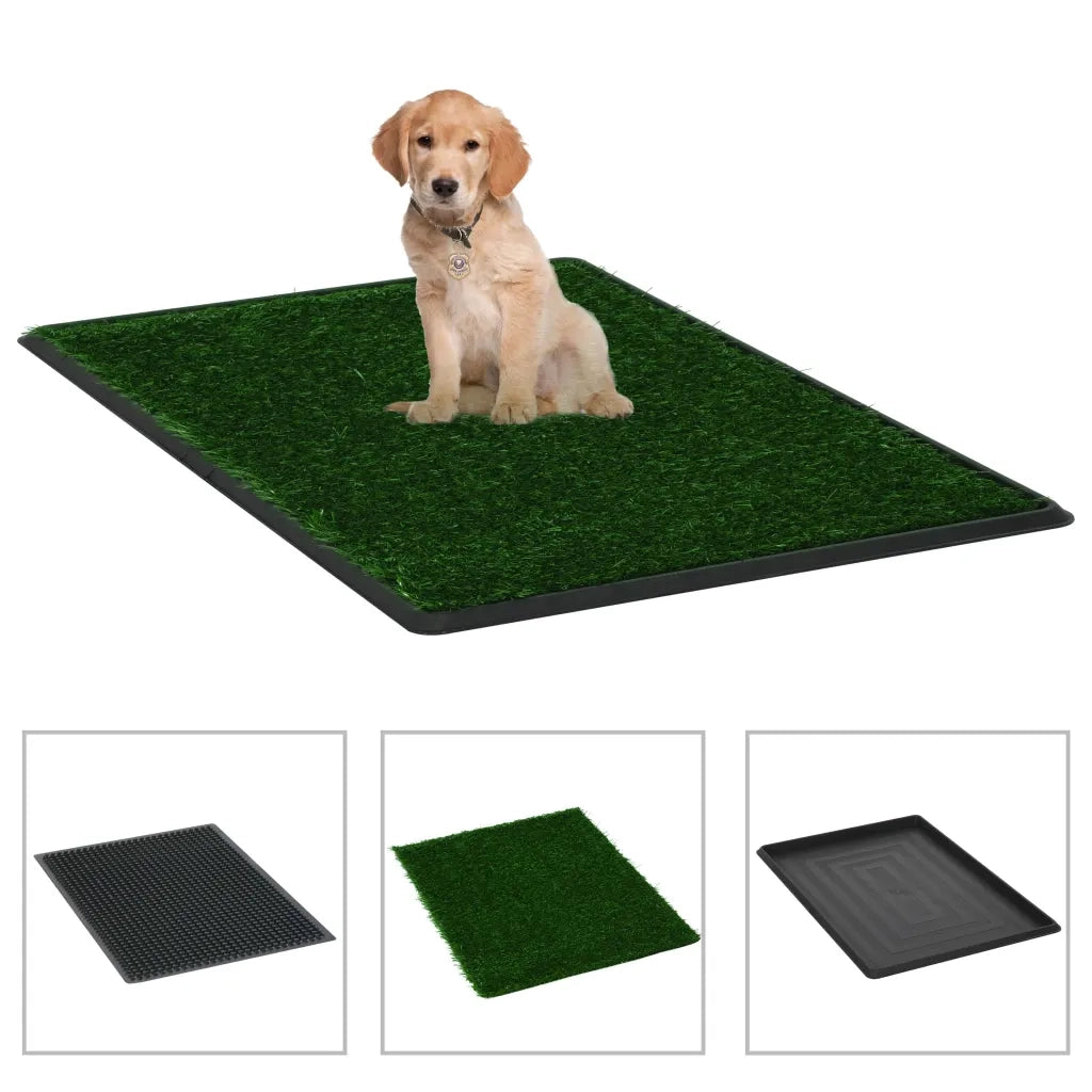 Toilette Animali 2 pz Vassoio e Prato Finto Verde 76x51x3cm WC CFW1258561