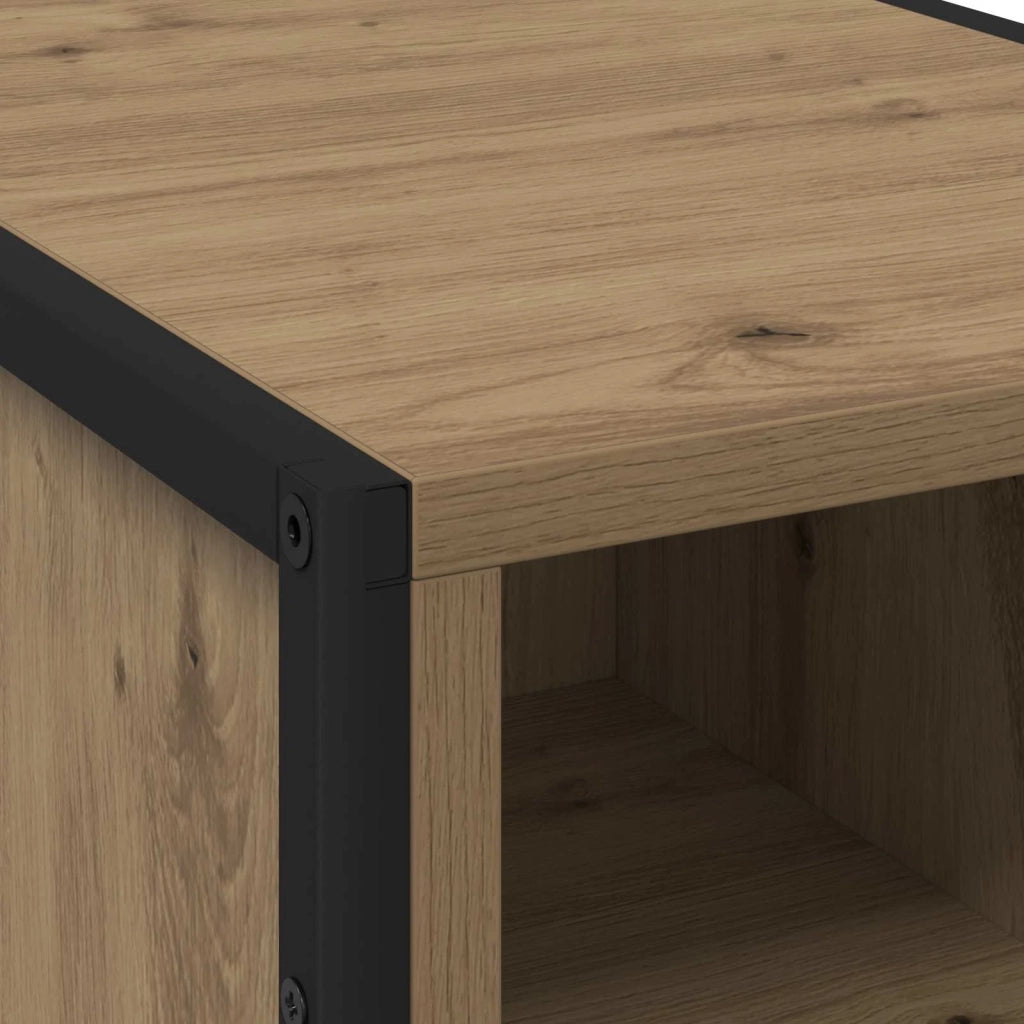 Set di 2 Comodini | Armadio da Notte | Mobiletto da notte Rovere Artigianale 39.5 x 30 x 50 cm