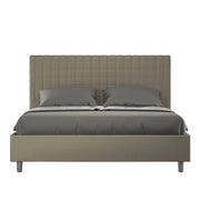 BS COM Letto matrimoniale con rete imbottito 160x210 similpelle cappuccino