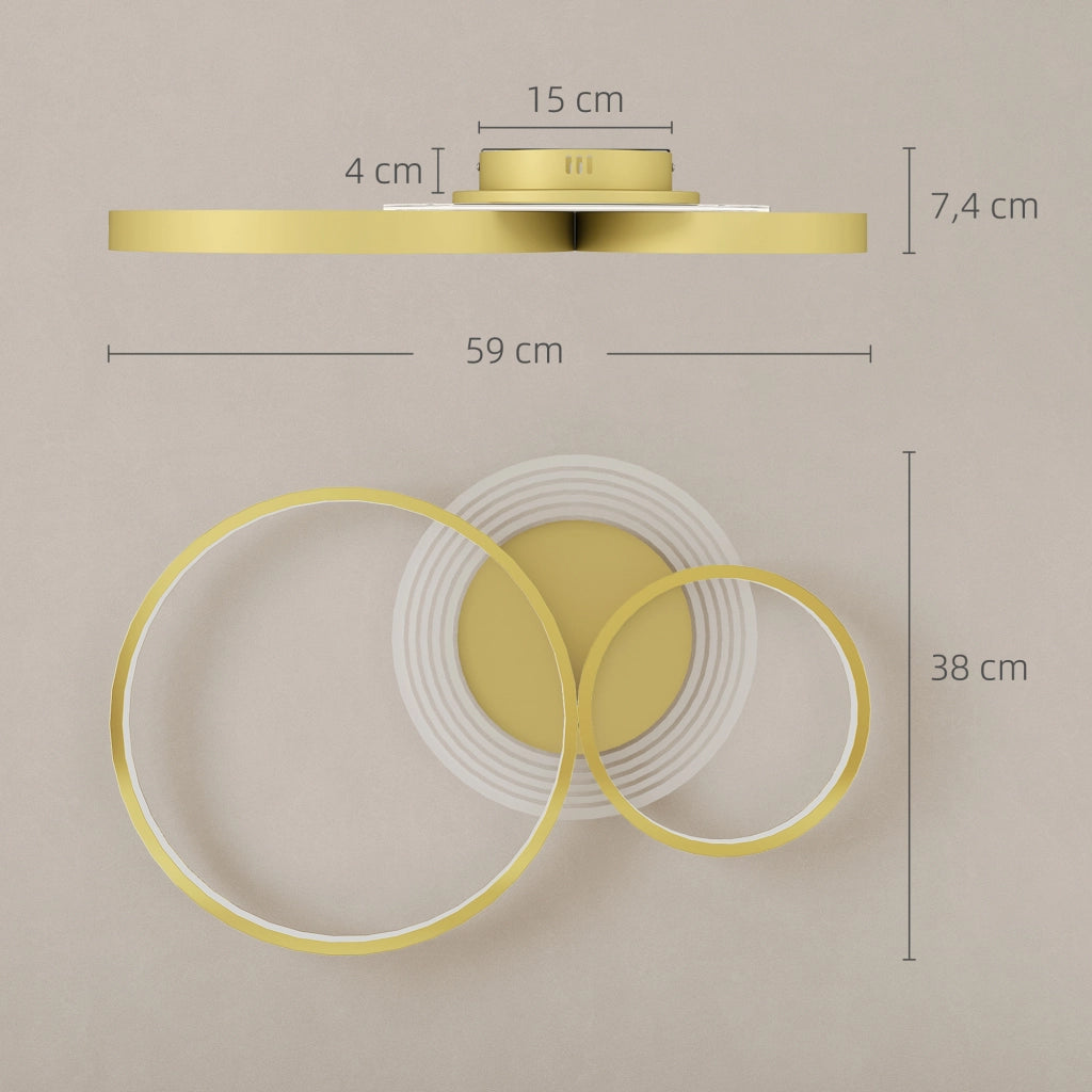 Lampada a Soffitto LED 40W 3000K/4000K/6500K ¨C Minimal ¨C Dorato