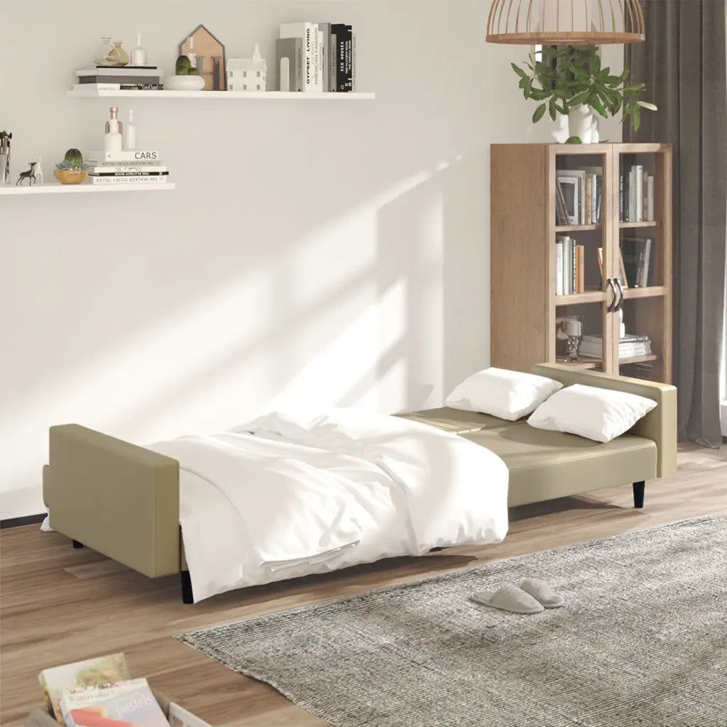 Divano Letto a 2 Posti-Sofa Letto 2 Posti-Daybed Cappuccino in Similpelle 450220