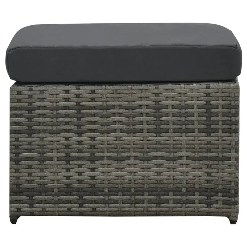 Set Divani da Giardino 4 pz con Cuscini in Polyrattan Antracite 48196