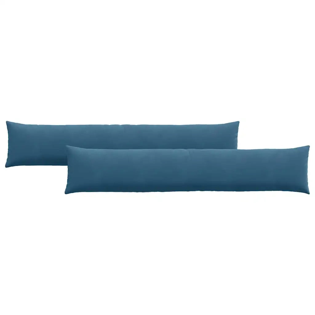 Cuscini da Divano 2 pz-Set di 2 Cuscini per Sofa Blu 200 x 40 cm Tessuto in Cords 730919