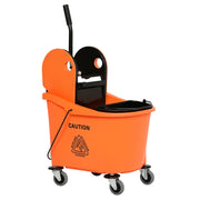 Carrello Lavapavimenti con Secchi e Strizzatore ¨C Minimal ¨C Arancione e Nero, 36L