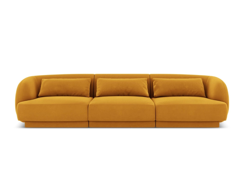Cosmopolitan Design - Divano "Tulum" 3 posti in velluto giallo 