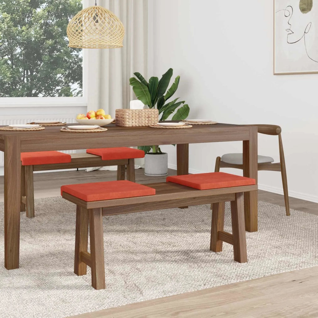 Cuscino per panchina 4 pcs corduroy Rosso Arancio 42043141