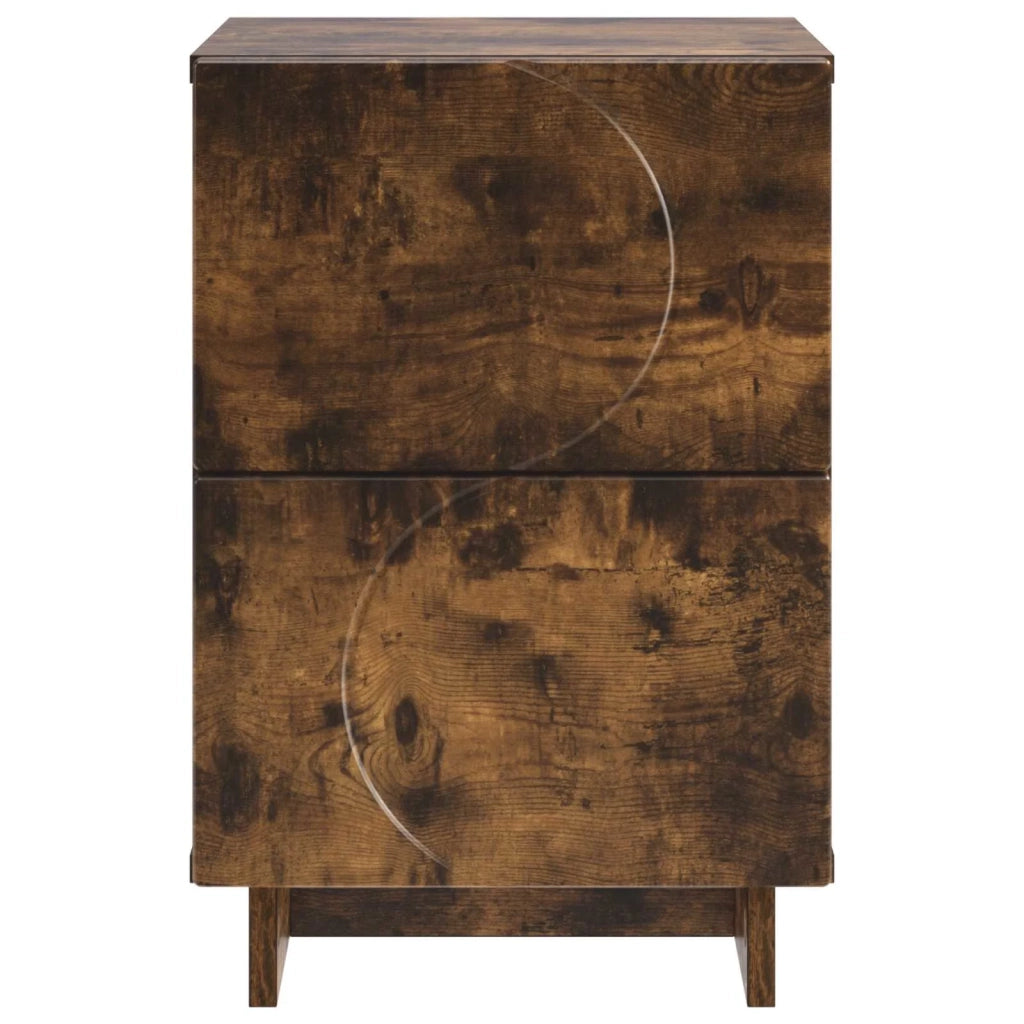 Armadio da Notte 2 pz Rovere Fumo 33,5 x 34,5 x 50 cm 8011398