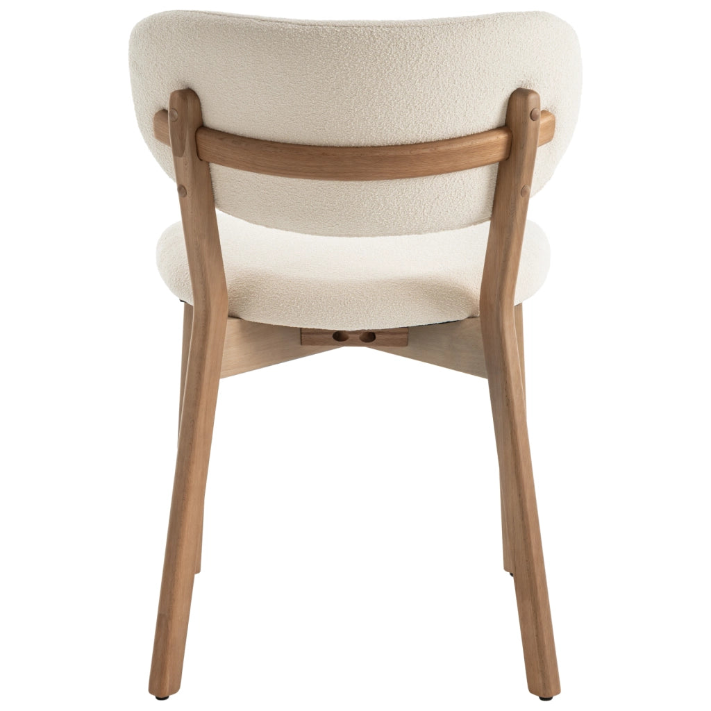Set di 2 sedie AURA beige in tessuto loop e legno chiaro