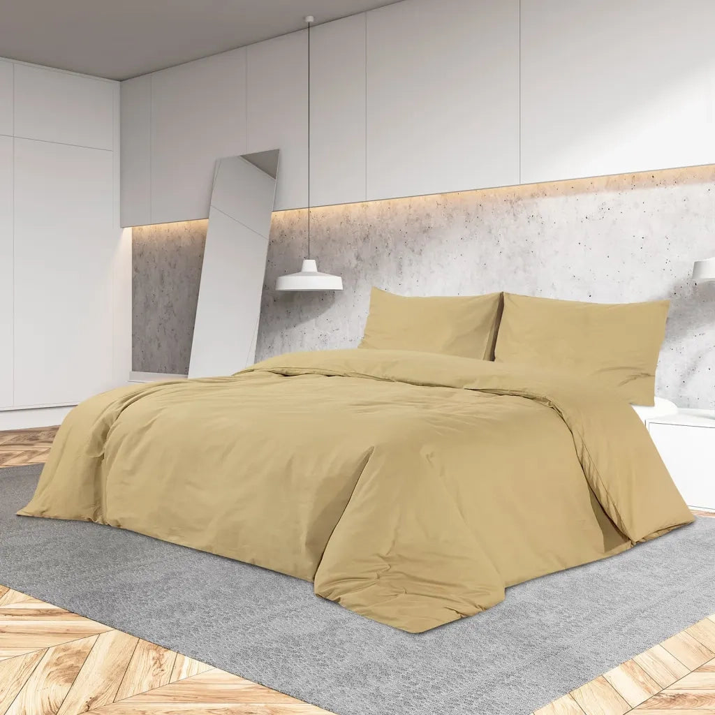 Set Copripiumino Tortora 200x220 cm in Microfibra Leggera 135993