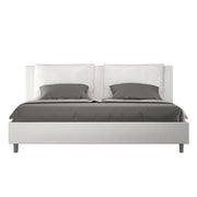 BS COM Letto senza rete imbottito 180x200 similpelle bianco