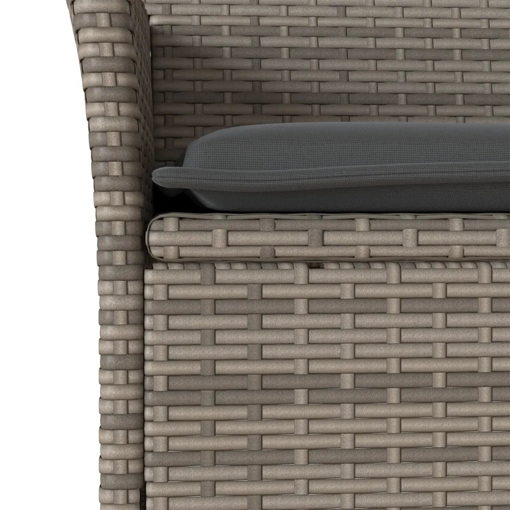Set da Pranzo da Giardino 7 pz con Cuscini Polyrattan e Vetro 3278655
