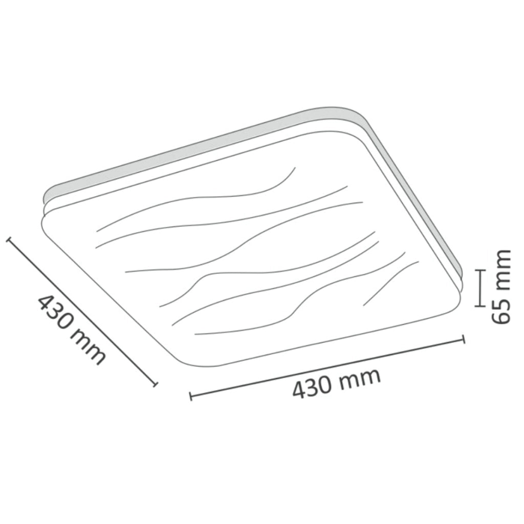 Plafoniera LED 72W quadrata 43cm CCT telecomando Polux