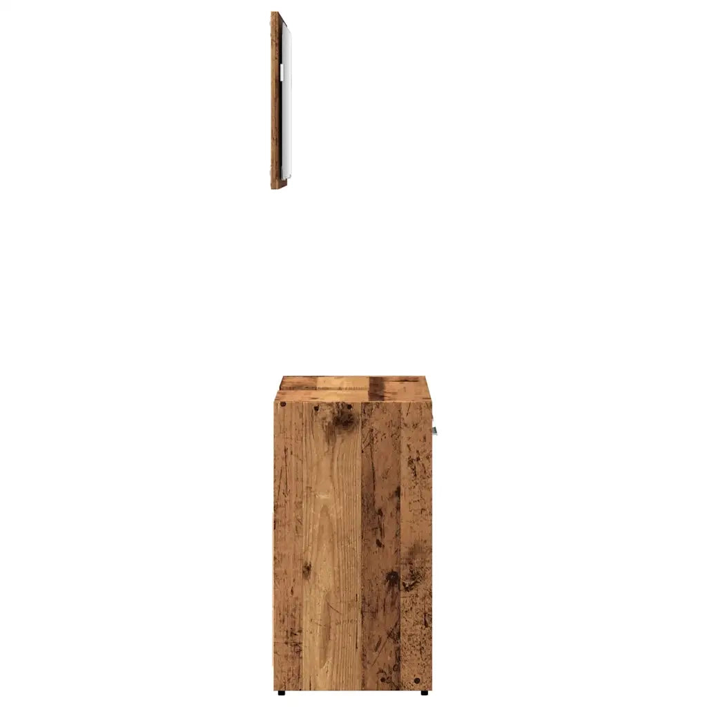 Mobile da Bagno | Armadio da bagno con Specchio in Legno Antico Legno Multistrato