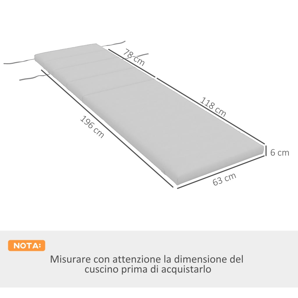 Cuscino per Sdraio e Lettino ¨C Zephmum ¨C Grigio Chiaro in Tessuto