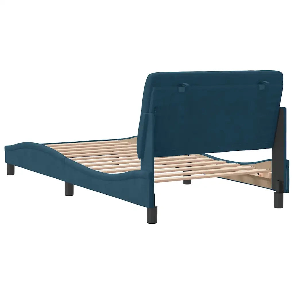 Giroletto senza Materasso Blu 100x200 cm in Velluto