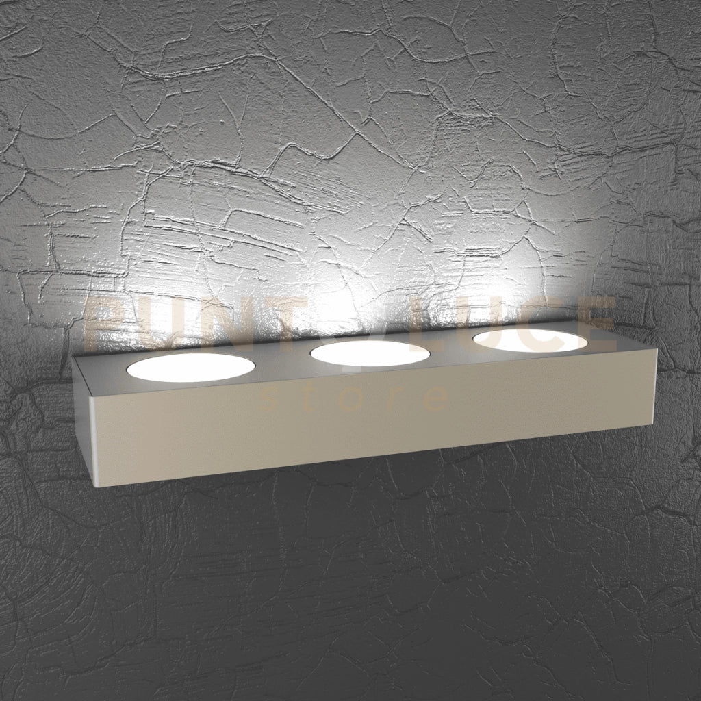 PLATE APPLIQUE 3 LUCI ATTACCO GX53 MONOEMISSIONE SABBIA