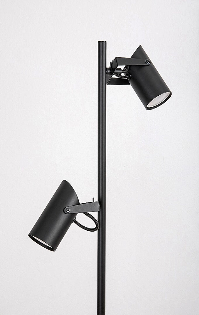 Lampada da terra industriale nera 2 spot GU10 Rabalux