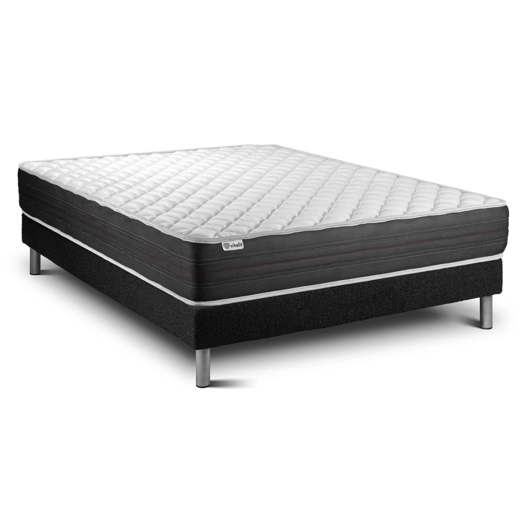 Letto con materasso VITAL MEMO ONE 150 x 190 cm Rete Kit Nero