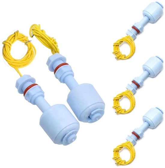 Sensore di livello liquido 5 pezzi - Misuratore di liquido per coltivazione idroponica/giardino/aquario - AC 220V/AC/DC 24V - Plastica/non tossica - 52 mm Altezza - Sensore di liquido