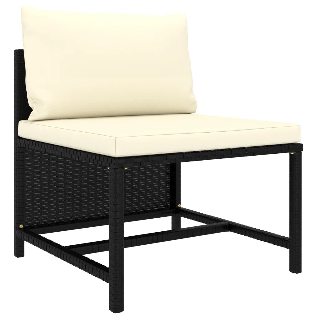 Set Divani da Giardino 9 pz con Cuscini in Polyrattan Nero 3059792