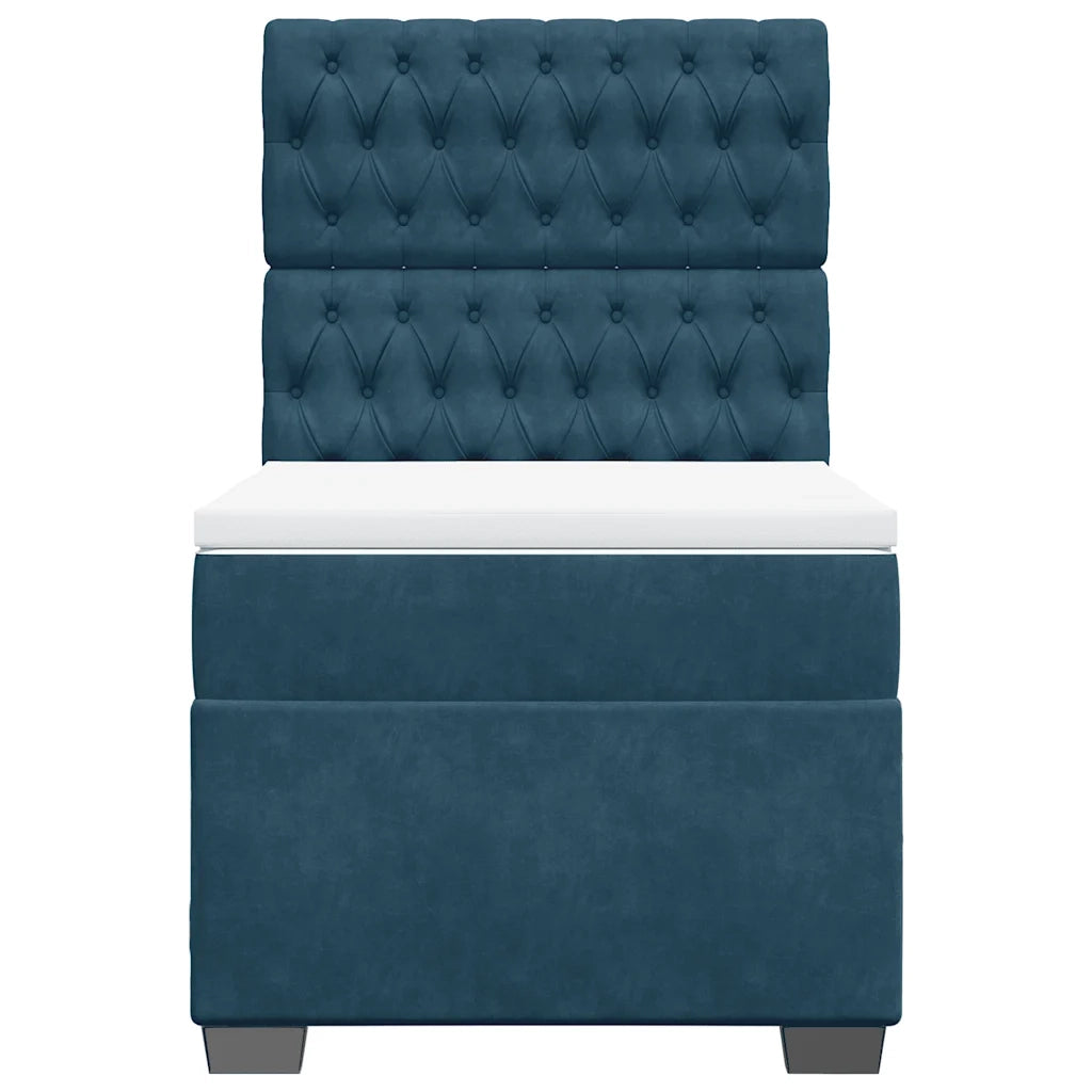 Giroletto a Molle con Materasso Blu 100x200 cm in Velluto