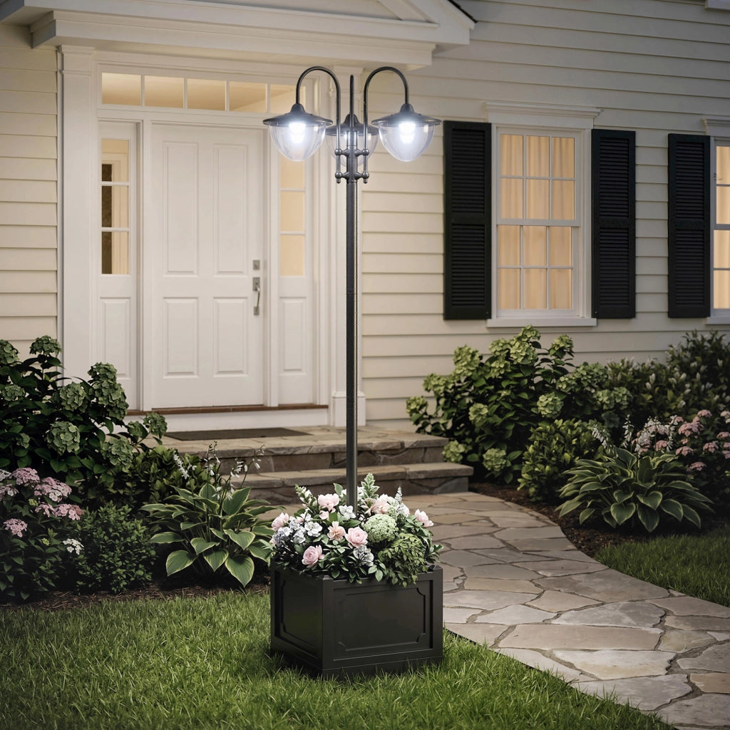 Lampada Solare da Giardino ¨C Minimal ¨C Nero 60x55x189 cm