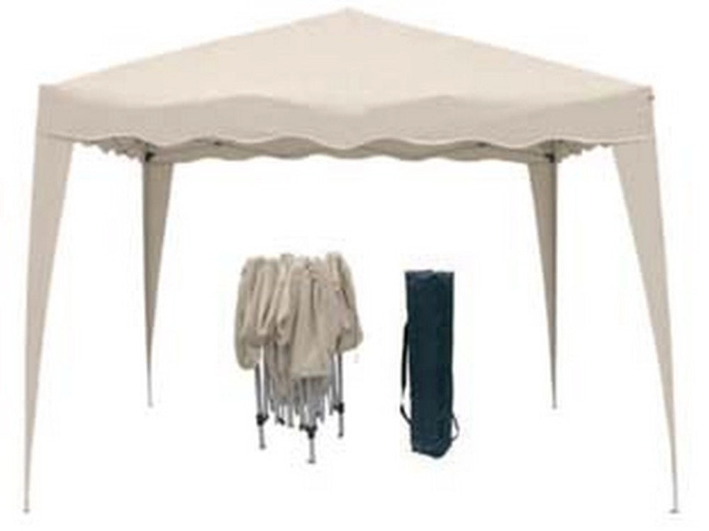1pz gazebo poliestere ripiegabile bianco naturale cm300x300x250h. bianco cod:ferx.fer102728