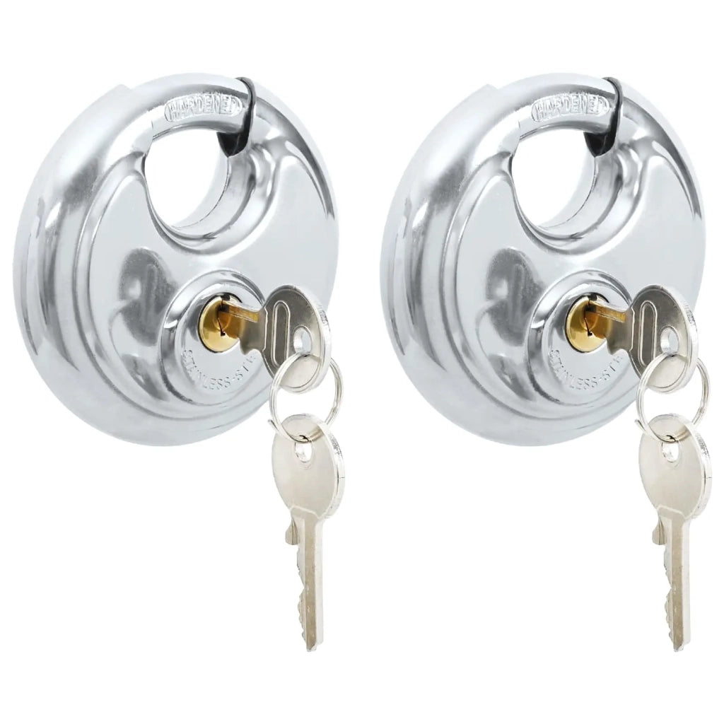 Lucchetti Discus con Chiavi 2 pcs Argento 8 x 2.8 x 8 cm 42020750