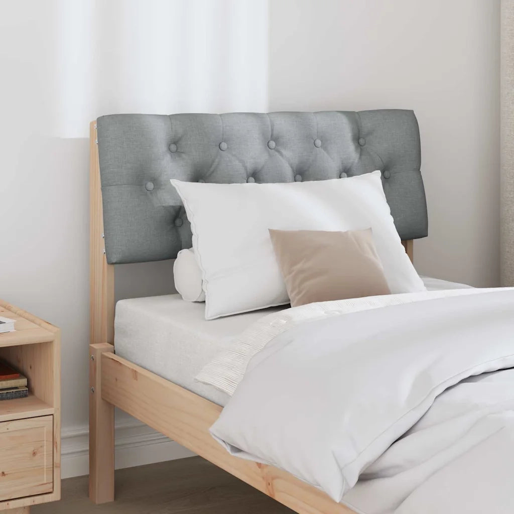 Testiera imbottita-Testiera con Cuscini-Testata Grigio chiaro 75 cm Pino massello 449829