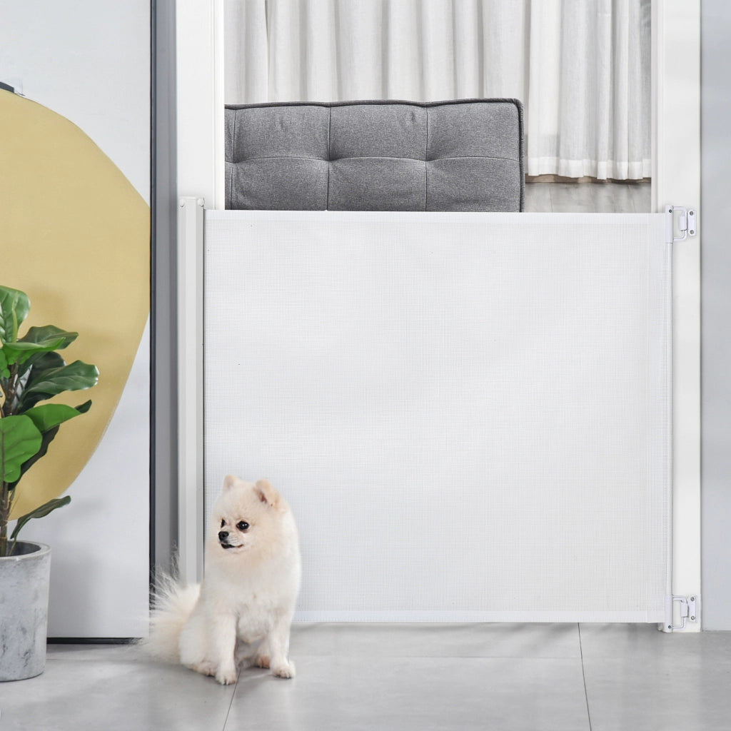 Barriera per cani retrattile ¨C Minimal ¨C bianco 115x82.5 cm