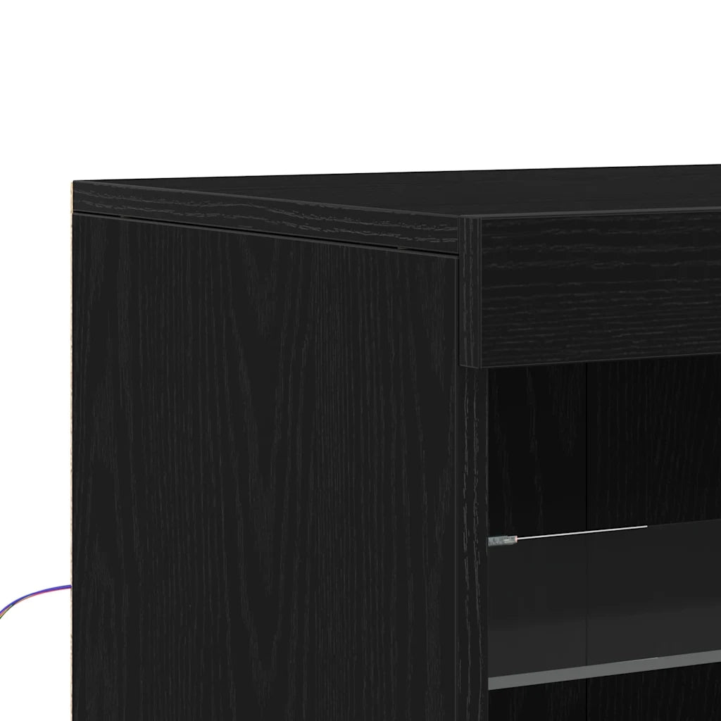 Madia LED Rovere Nero 60,5 x 37 x 100 cm Legno multistrato 863047