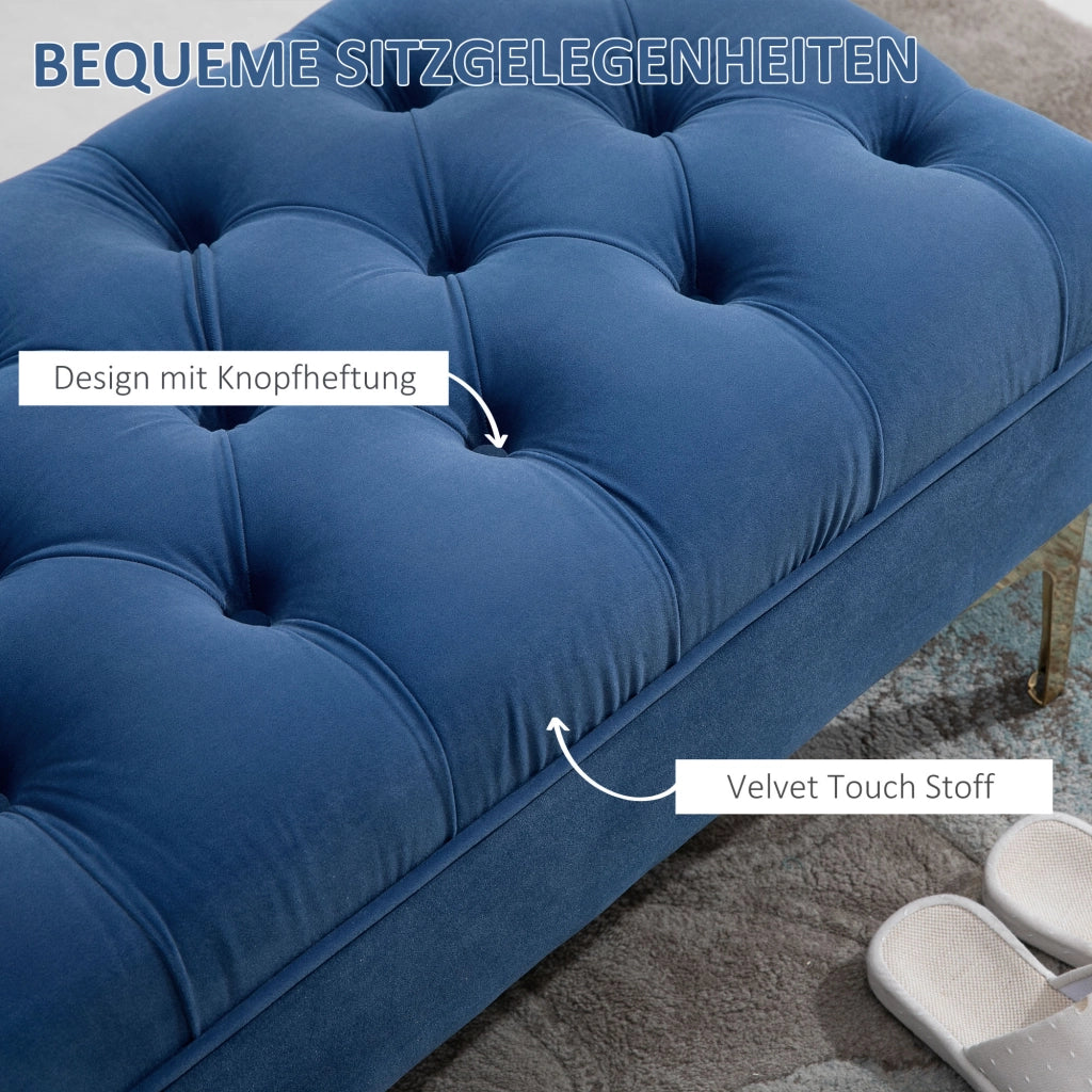 Letto contenitore imbottito in velluto blu ¨C Minimal ¨C 90x200 cm