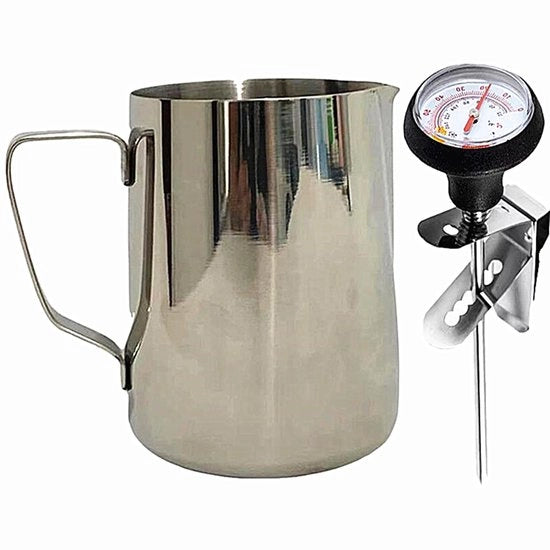 Latte Art Maker con Termometro - 21 oz Acciaio Inossidabile