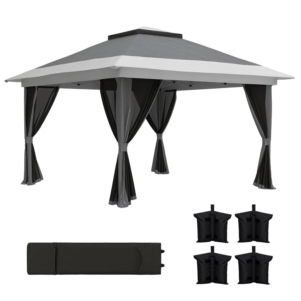 Gazebo Pieghevole ¨C Minimal ¨C Grigio 3.6x3.6 m