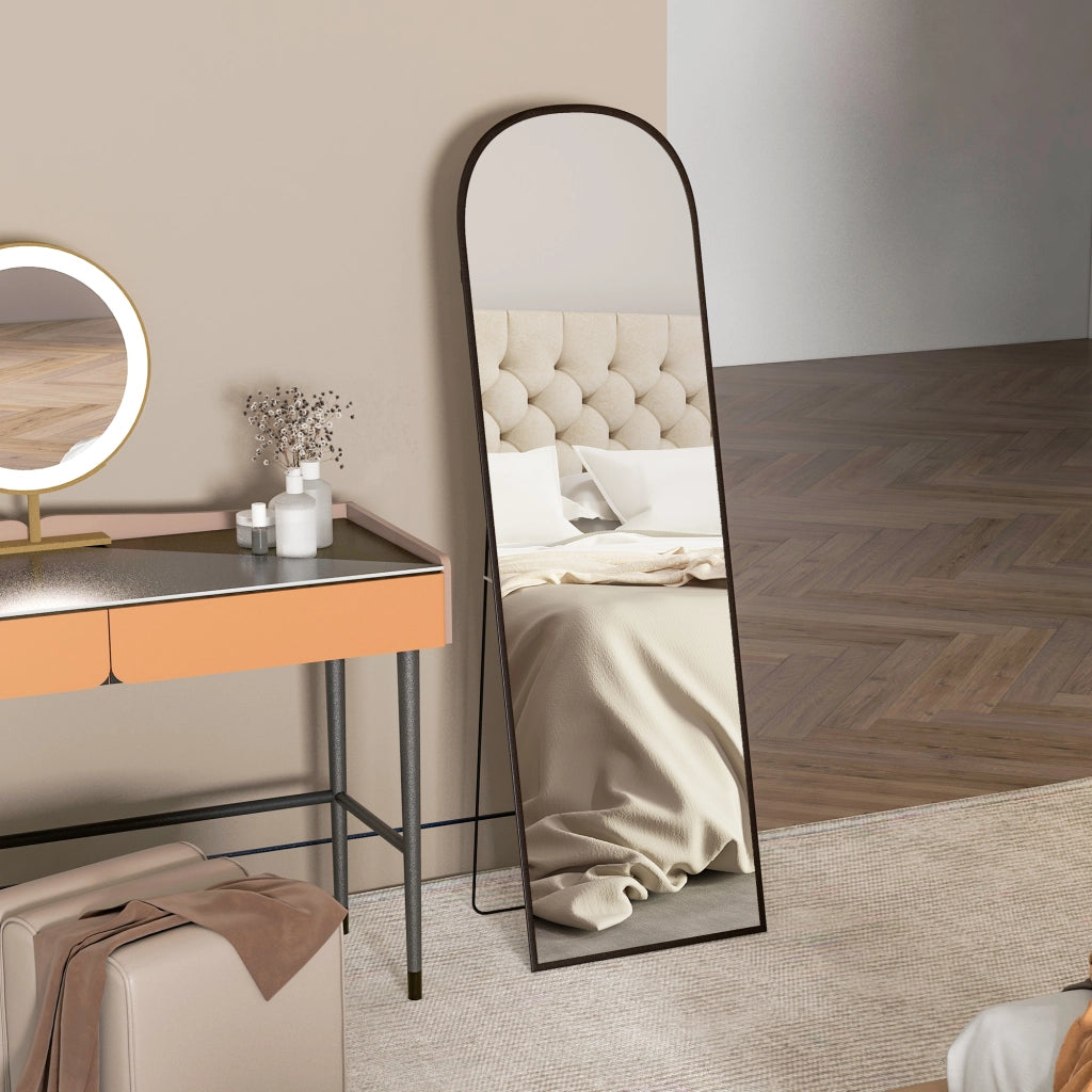 Specchio da Terra e Parete Moderno in Lega di Alluminio ¨C Zephmum ¨C Nero 50x161.5cm