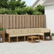 Set di divani da esterno con cuscino 7 pcs Naturale e Beige 3381993