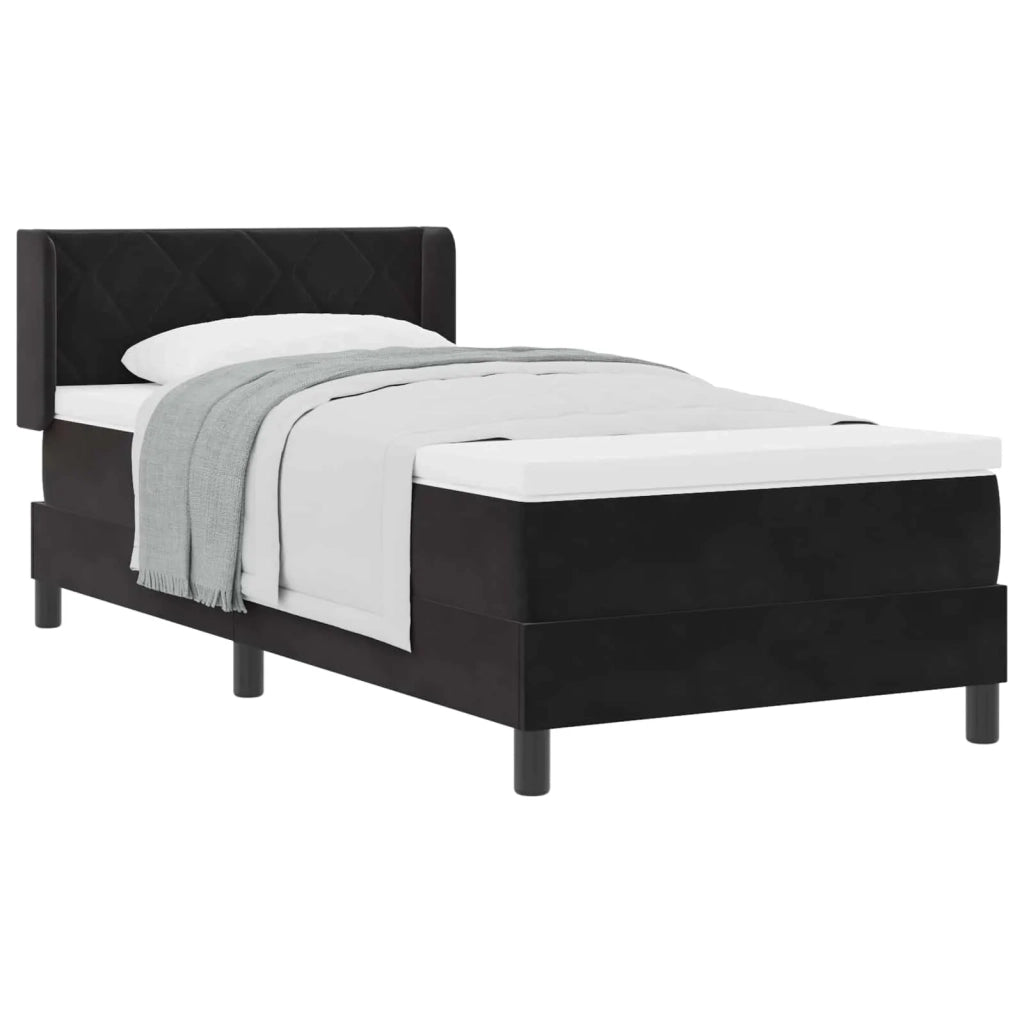 Letto a molle con materasso Nero 200 x 100 cm Poliestere